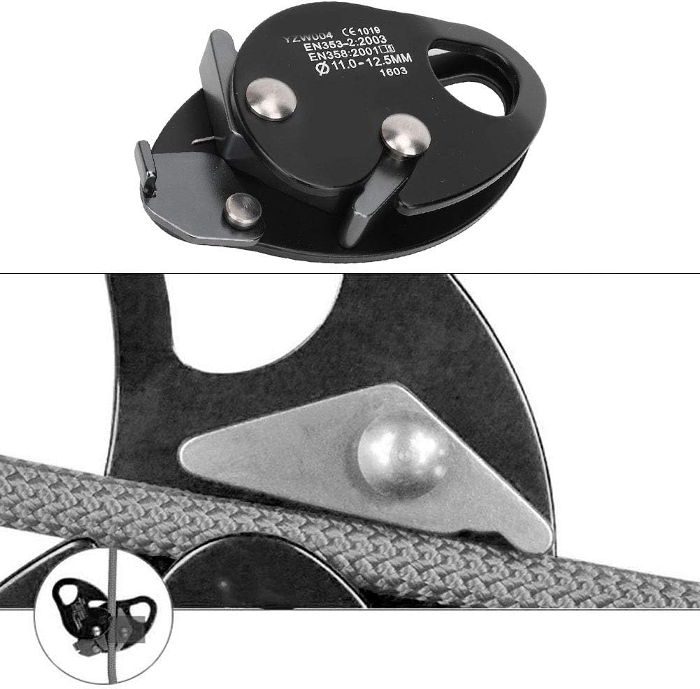 Climbing Rope Grab Rescue Descender Clamp Gear for 11-12.5mm Rope Mountaineering Rock Climbing