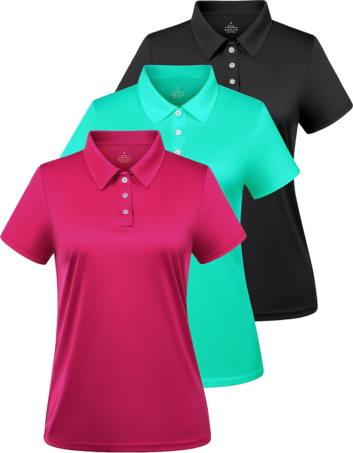 Ullnoy Women Soft Polo Shirts Short Sleeve Dry Fit Golf Shirt for Women Moisture Wicking Athletic Polo Tee Pack