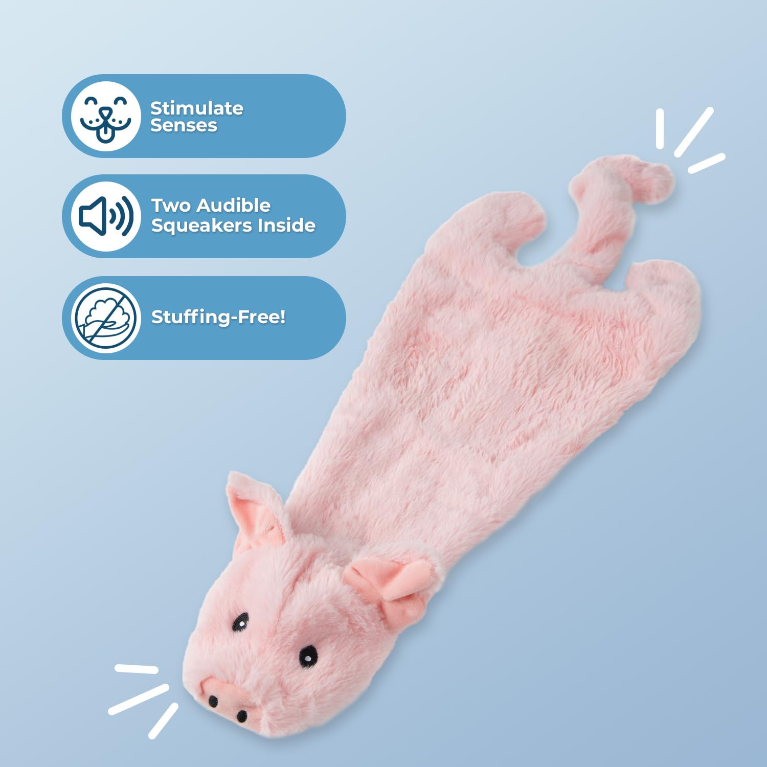 Best Pet Supplies 2-In-1 Stuffless Squeaky Dog Toys With Soft, Durable Fabric for Small Medium, And Large Pets - Image 2