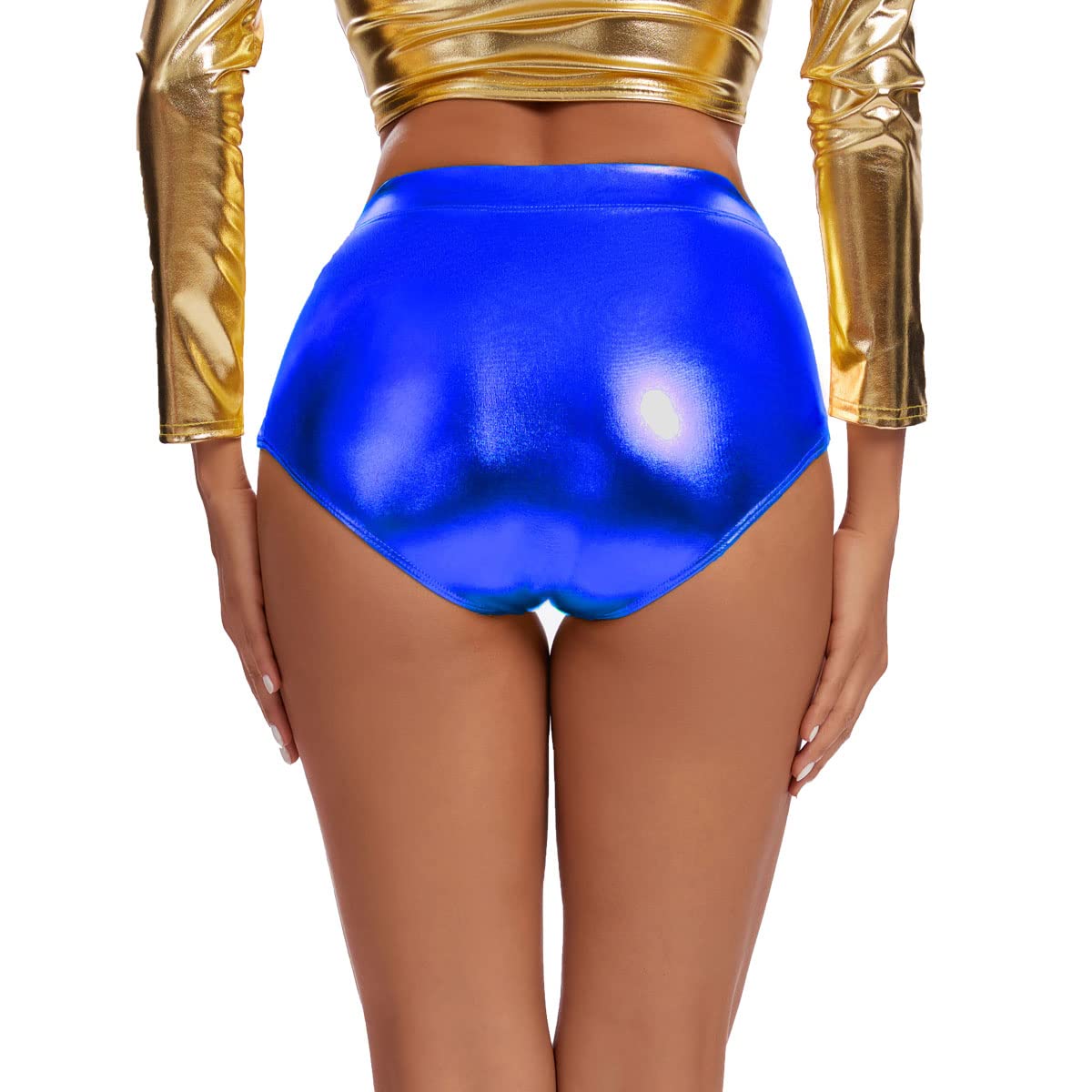 Pantalones cortos metálicos brillantes para mujer, pantalones cortos de baile