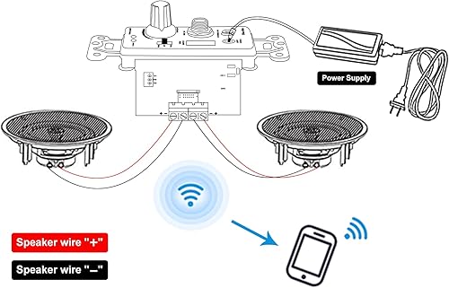 Miniatura 8 de Herdio Altavoces de techo Bluetooth de 6.5 pulgadas de 320 W, montaje empotrado de 2 vías, receptor amplificador de pared, adecuado para cine en