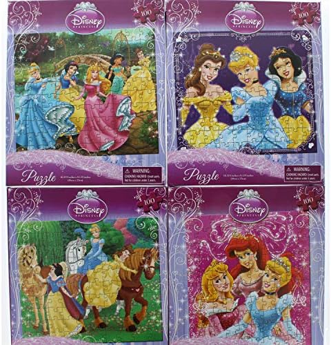 4 Pk. Disney Princess 100 Piece Jigsaw Puzzle (400 Total Pieces)