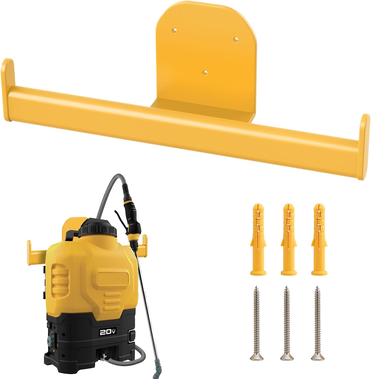 Backpack Leaf Blower Hanger, 2 Pack Backpack Sprayer Wall Mount for Dewalt, Heavy Duty Chainsaw Wall Mount Stand Accessories Weed Eater Hanger Garage Organization Storage
