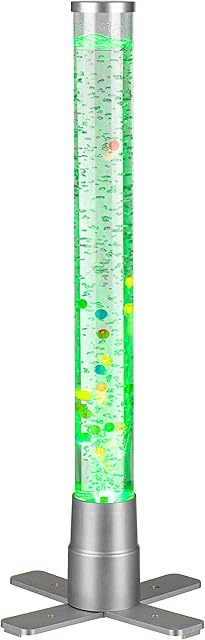 Wicked GIZMOS Large Colour Changing Bubble Lamp LED Light Tubular Freestanding Design with Bubbles and Fish (60cm)