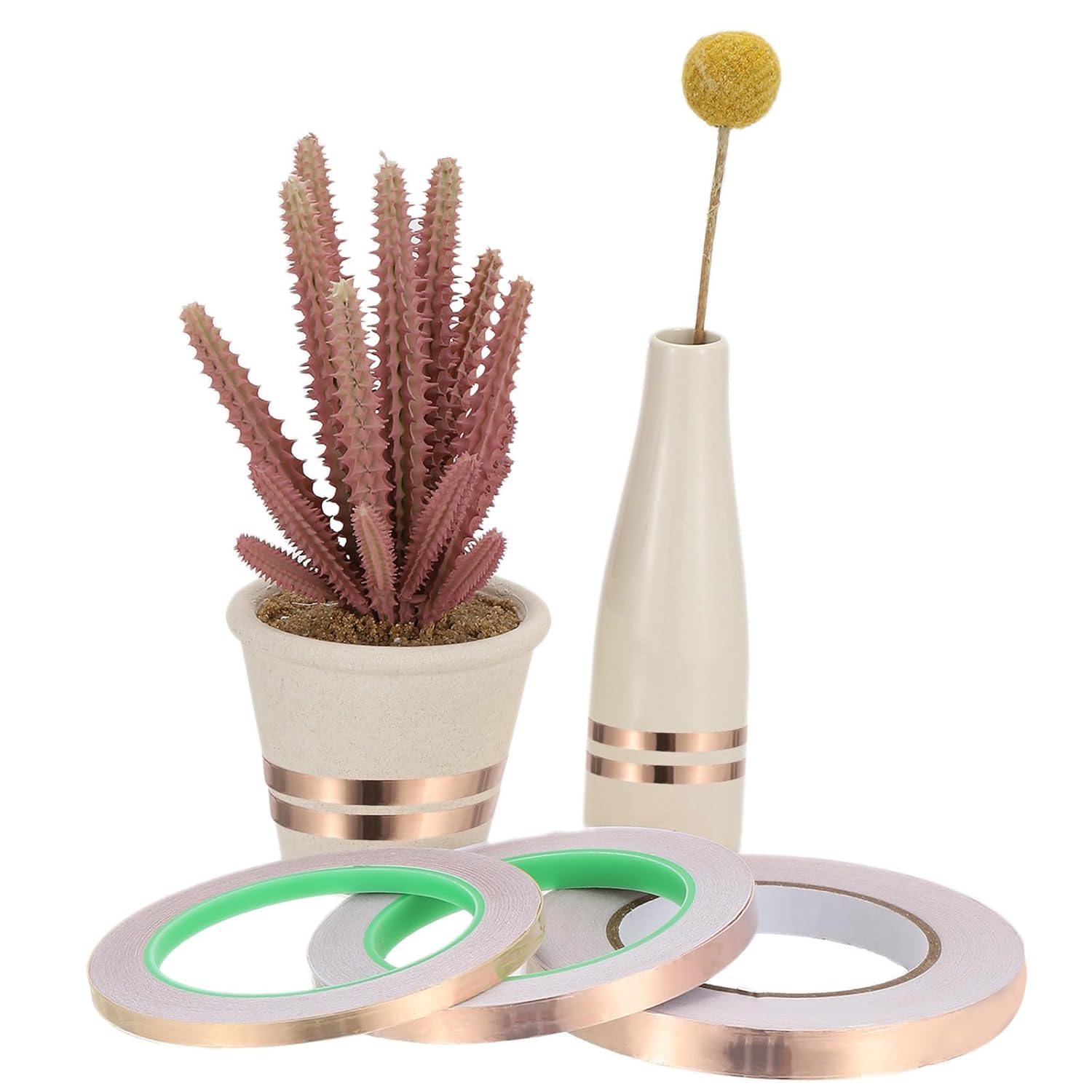 PATIKIL 22 Yard 3/8 Inch Copper Foil Tape,2 Roll Copper Tape with Conductive Stained Glass Foil Tool with Scraper for Stained Tools DIY Crafting