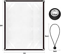 Vista 2 de Shappy Lona impermeable transparente de 13 x 13 pies con ojales, cubierta de gallinero, lona impermeable resistente, cuerda elástica, aislamiento