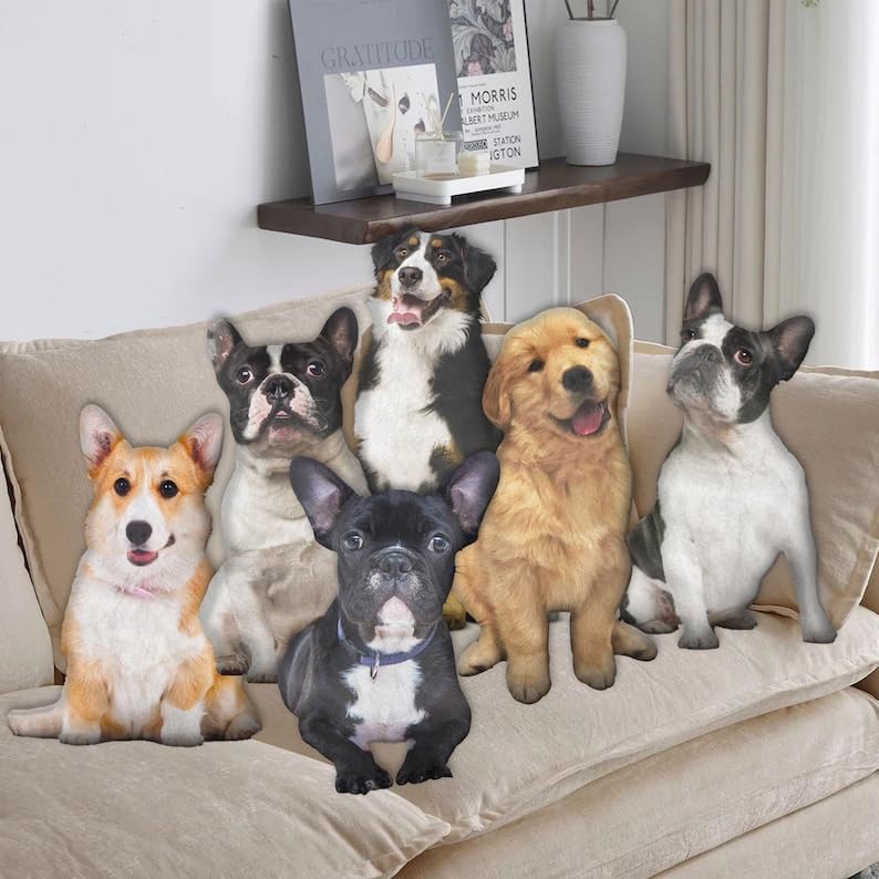 LongGenius Hässliches Haustierkissen mit individuellem Foto, niedliches Hundekissen, personalisiertes Haustier-Gedenkgeschenk, individuell geformtes Kissen