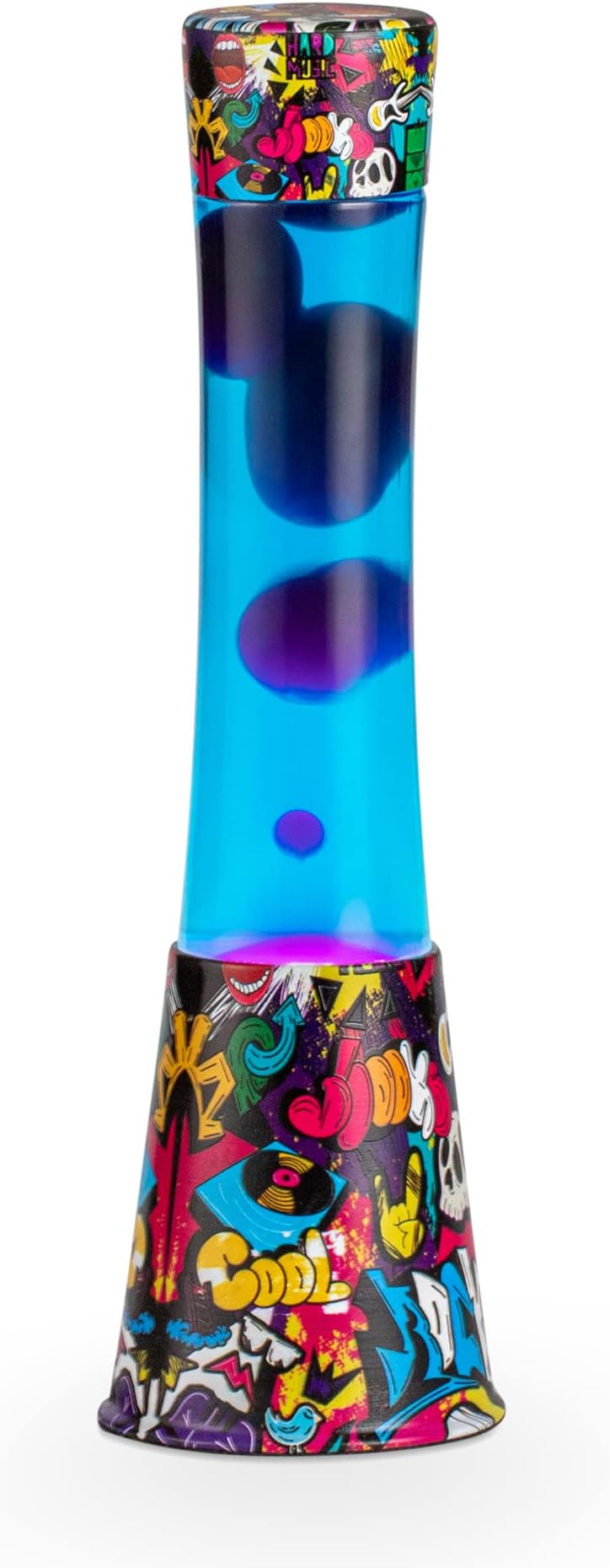16 Inch Beautiful Magma Lamps,Liquid Motion Lamps-Decal Base Graffiti Arts with Purple Wax in Blue Liquid for Kids-Home Office Decor Great Gift for Women and Girls.