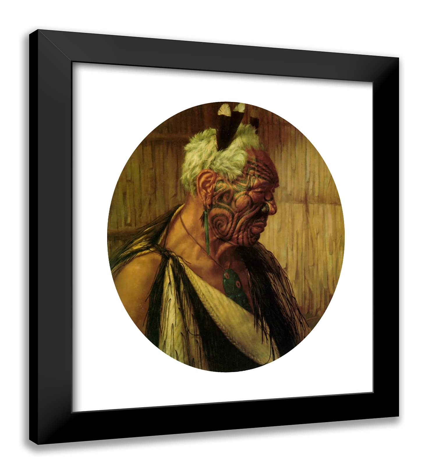 ArtDirect Goldie, Charles Frederick 20x23 Black Modern Framed Art Print Titled: A Noble Relic of a Noble Race Wharekauri Tahuna