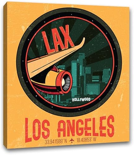 Modern Los Angeles Airport LAX Printed on Gallery Wrapped Canvas Comes Ready to Hang on Your Wall in just Minutes Perfect for The Traveler in Your