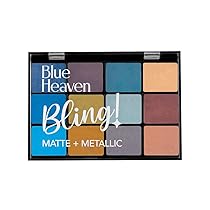 Blue Heaven 12-in-1 Bling, Metallic Finish Eyeshadow (Sorbet Pastel) – Multicolor