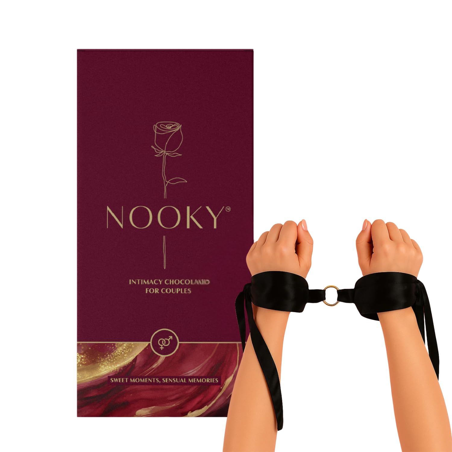 Nooky Tempting Delights for uplifing mood | Luxury Dark Chocolate Best Gift Set for Men & Women (Chocolate + Handcuffs)