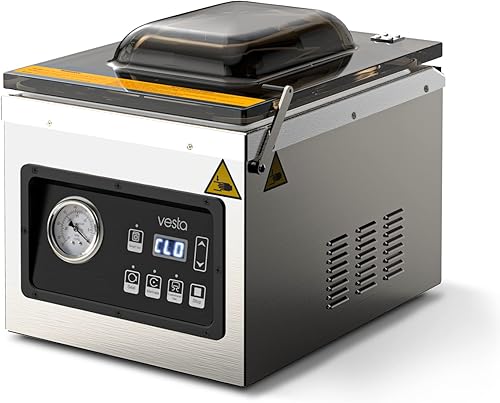 Sellador al vacío de cámara de 12 pulgadas con bomba seca Resistente, ideal para alimentos húmedos, líquidos, polvos y Sous Vide, funciona bien con