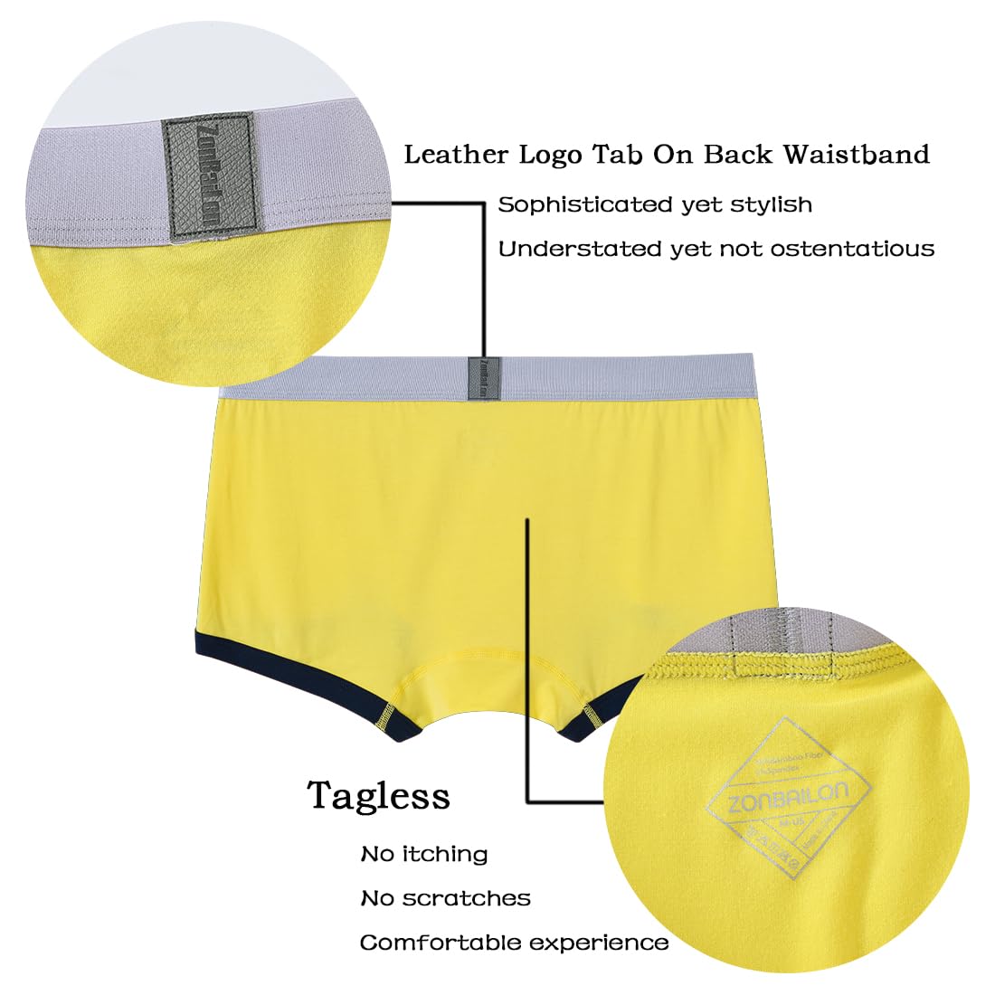 Boxer da uomo in bambù morbido a vita bassa boxer pantaloncini da uomo ad asciugatura rapida sacchetto gamba corta pack