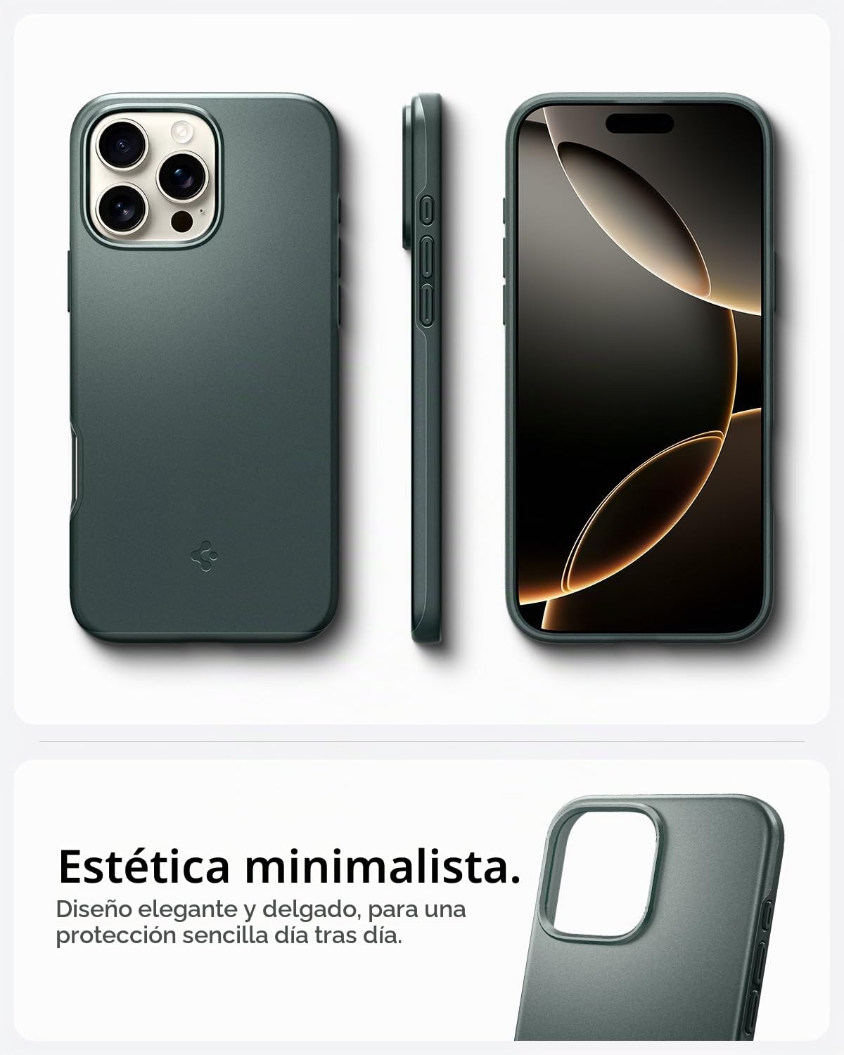 Spigen Funda para iPhone 16 Pro MAX, Thin Fit MagFit Compatible con MagSafe - Verde Cian