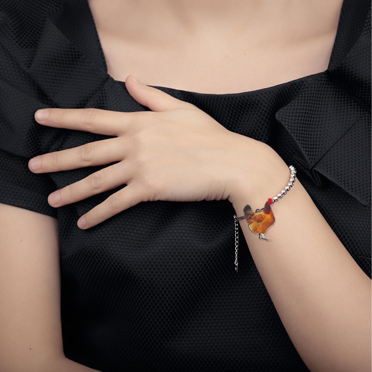 20Pcs Chicken Beads Mini Chicken Hen Charm Pendant for DIY Jewelry Making Earring Necklace Keychains - Image 9