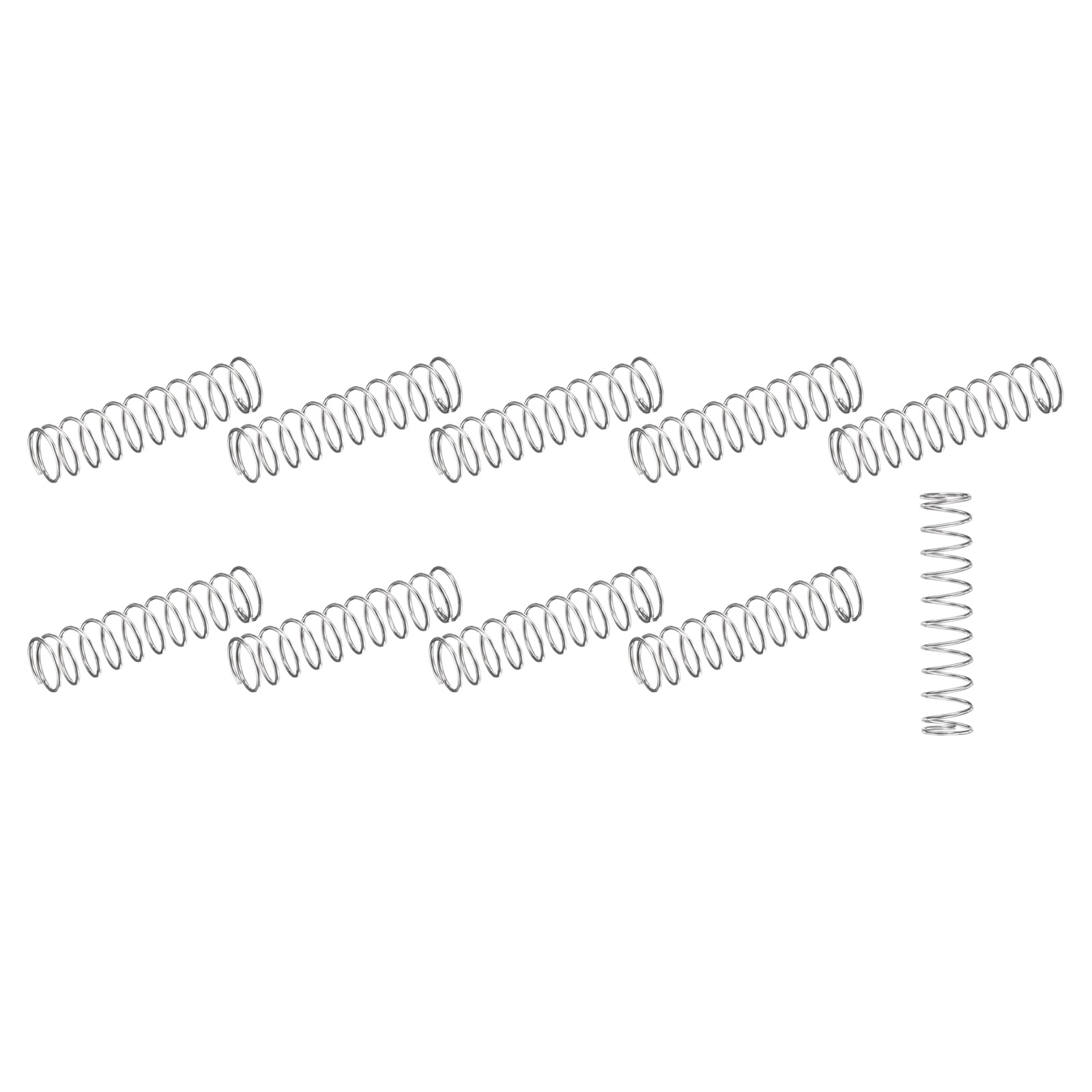 METALLIXITY Compression Springs (0.4x5mm OD,25mm Free Length) 30Pcs, 304 Stainless Steel Extension Spring - for Shop Home Repairs, DIY Projects, Silver Tone