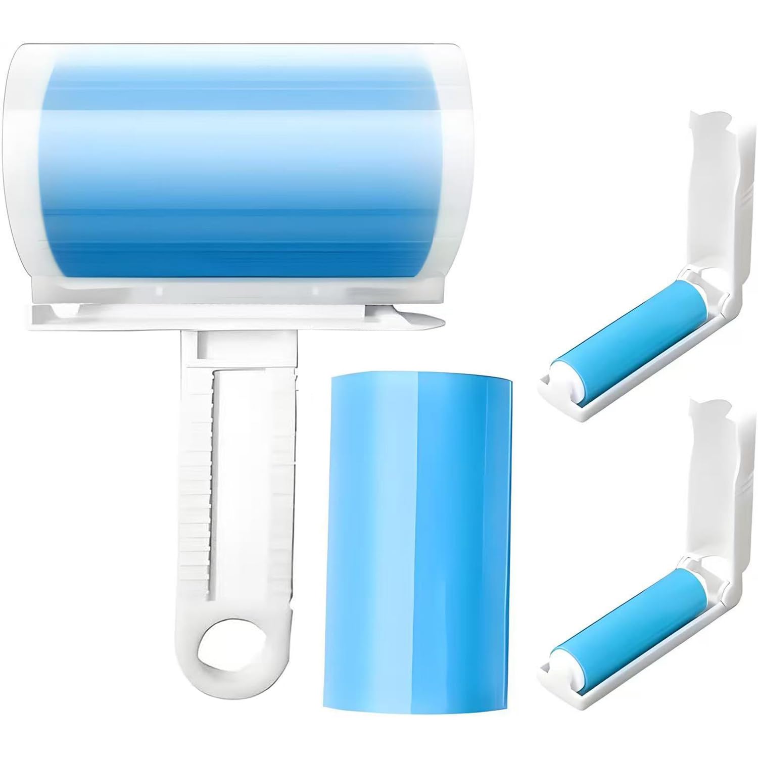 Reusable Portable Lint Roller 4 Pack, Washable Sticky Lint Roller Travel Pet Hair Remover Brush Include Medium/Mini Size Cleaner for Clothes, Cat Dog Hair, Funiture
