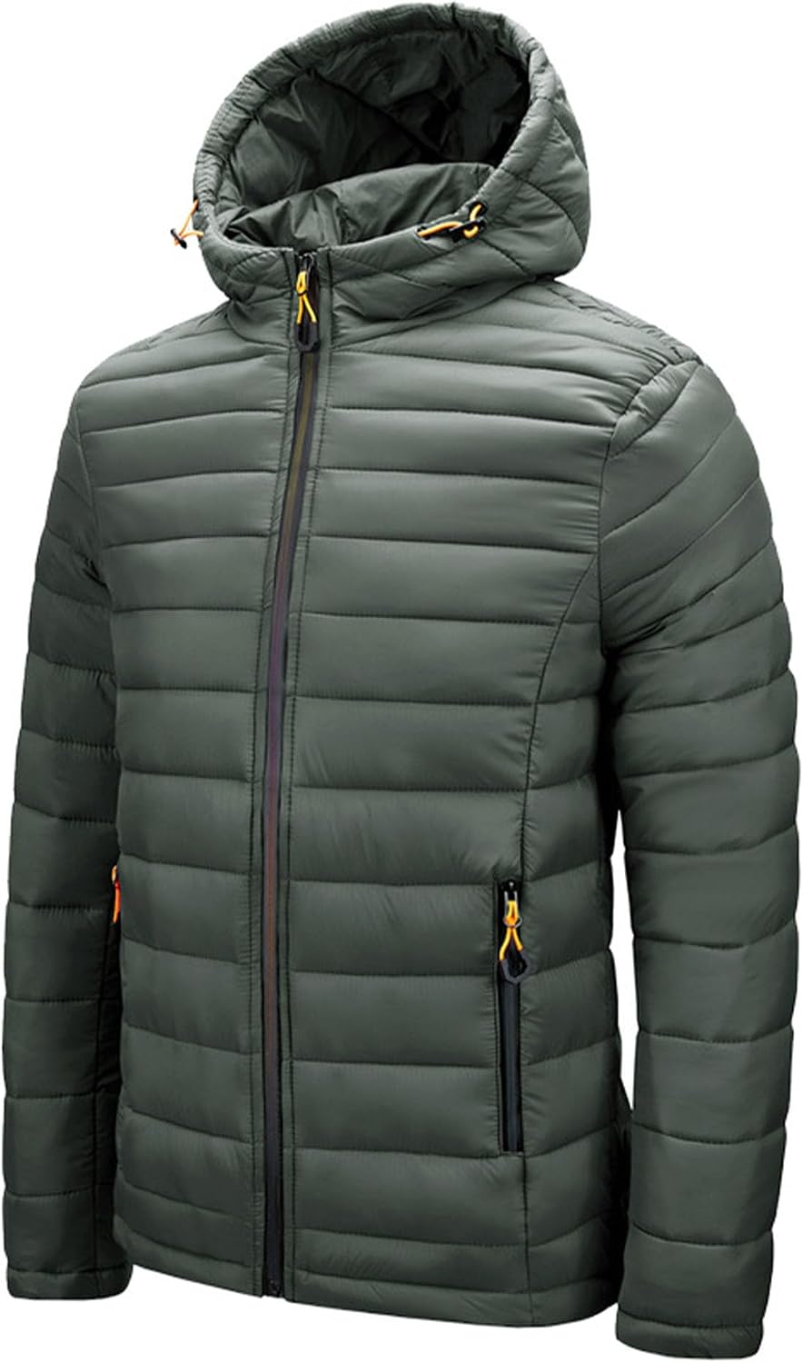 Maiyifu-GJ Men's Hooded Winter Puffer Jacket Warm Lightweight Down Coat Thicken Windproof Quilted Padded Coats Outerwear
