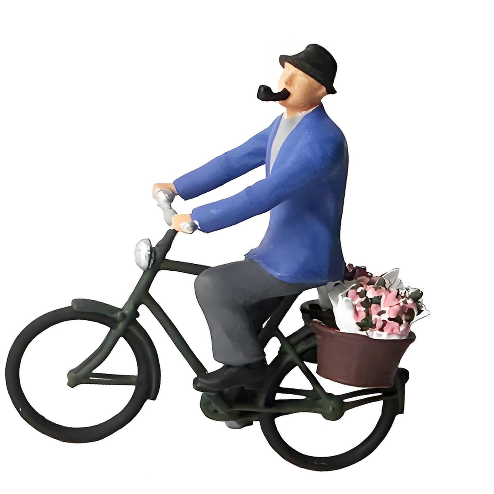 Hredyqw 1/64 Scale Bicycles Figurine Set Resin Cycling Men Women Miniature Dioramas Model Crafts Railway Dollhouses