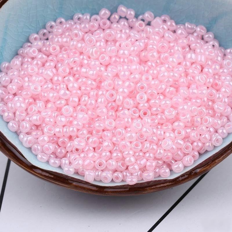 THAYLA 30000 szt., 3 mm, sztuczne perłowe koraliki, szklane koraliki do produkcji biżuterii, małe kucyki, koraliki ryżowe, koraliki z nasion, do bransoletki, rzemiosła DIY
