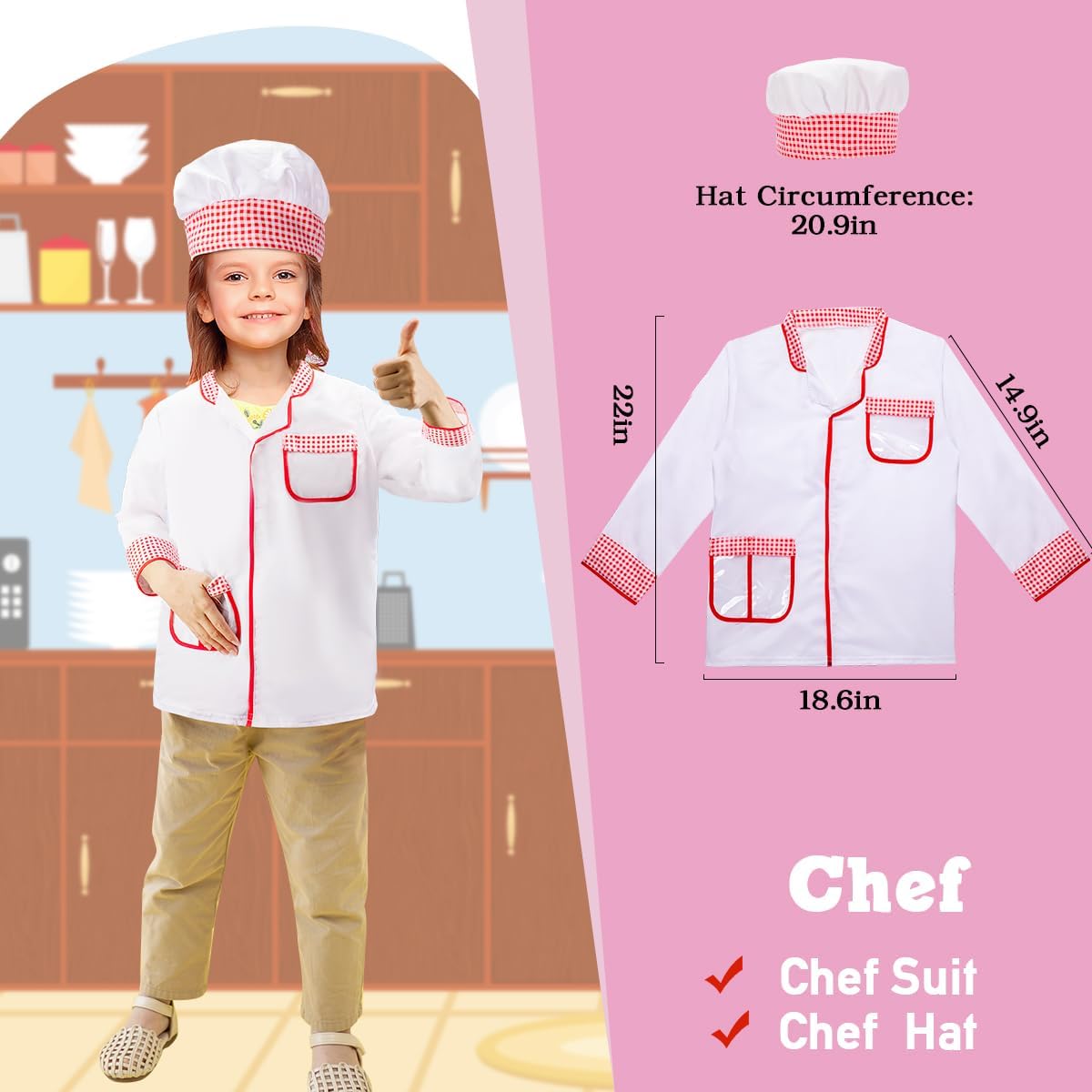 LOYO Kids Role Play Dress Up Clothes for 3-8 Years Old Play, 3 Sets Policeman/Chef/Doctor Costume for Kids And Toddlers Boys and Girls Halloween Costumes - Image 3