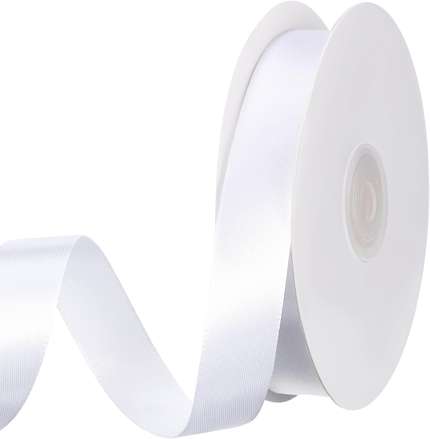 woric 50 Meter White Ribbon, 20mm Satin Gift Ribbons White Ribbon for ...