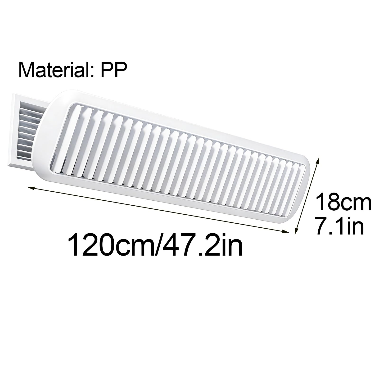 Zentralklima Luftabweiser, 18cm PP Material, Tragkraft bis 20kg