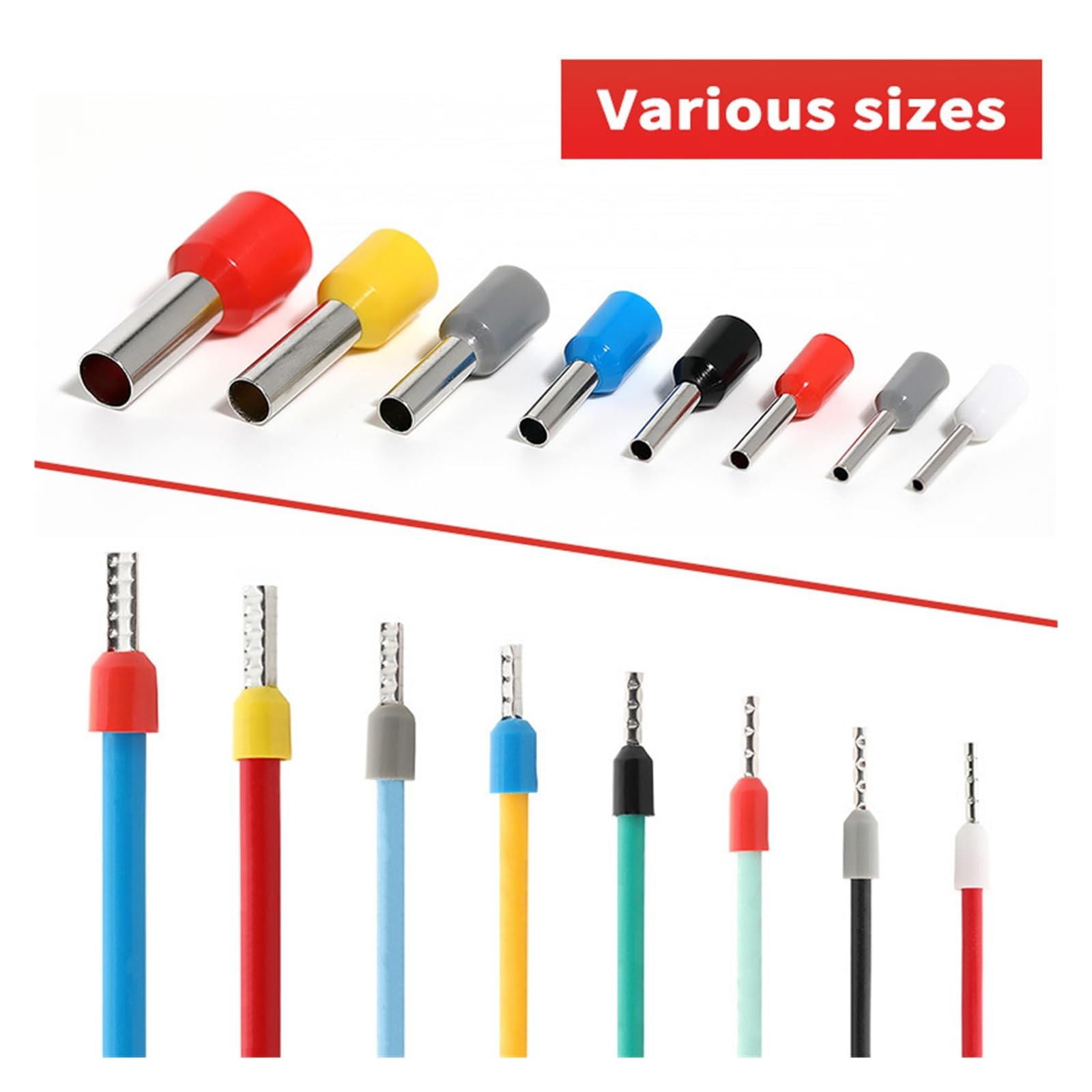 Kit Di Connettori Termorestringenti Da 100 Pezzi, Terminali A Crimpare Per Cavi Isolati E Impermeabili Dubuns 86231067 - Foto 7