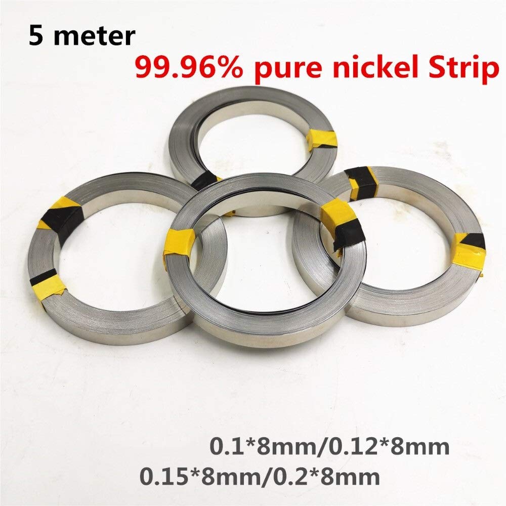 bacchetta per saldatura 5 metri di striscia di nichel puro 99,96%, per saldatrice a punti batteria Li 18650 Attrezzatura per saldatore Cintura in nichel, saldatore Per saldatura (Diameter : 0.1x8mmx