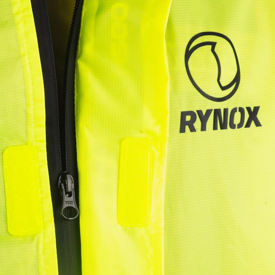 Rynox Unisex Adult H2Go Pro 3 Rain Standard Length Jacket I 15000mm Waterproof Nylon Shell | Motorcycle Riding Rain Jacket | Heat Sealed Seams | Drycore WR Zippers - Hi-Viz Green, 2XL - Image 6 thumbnail