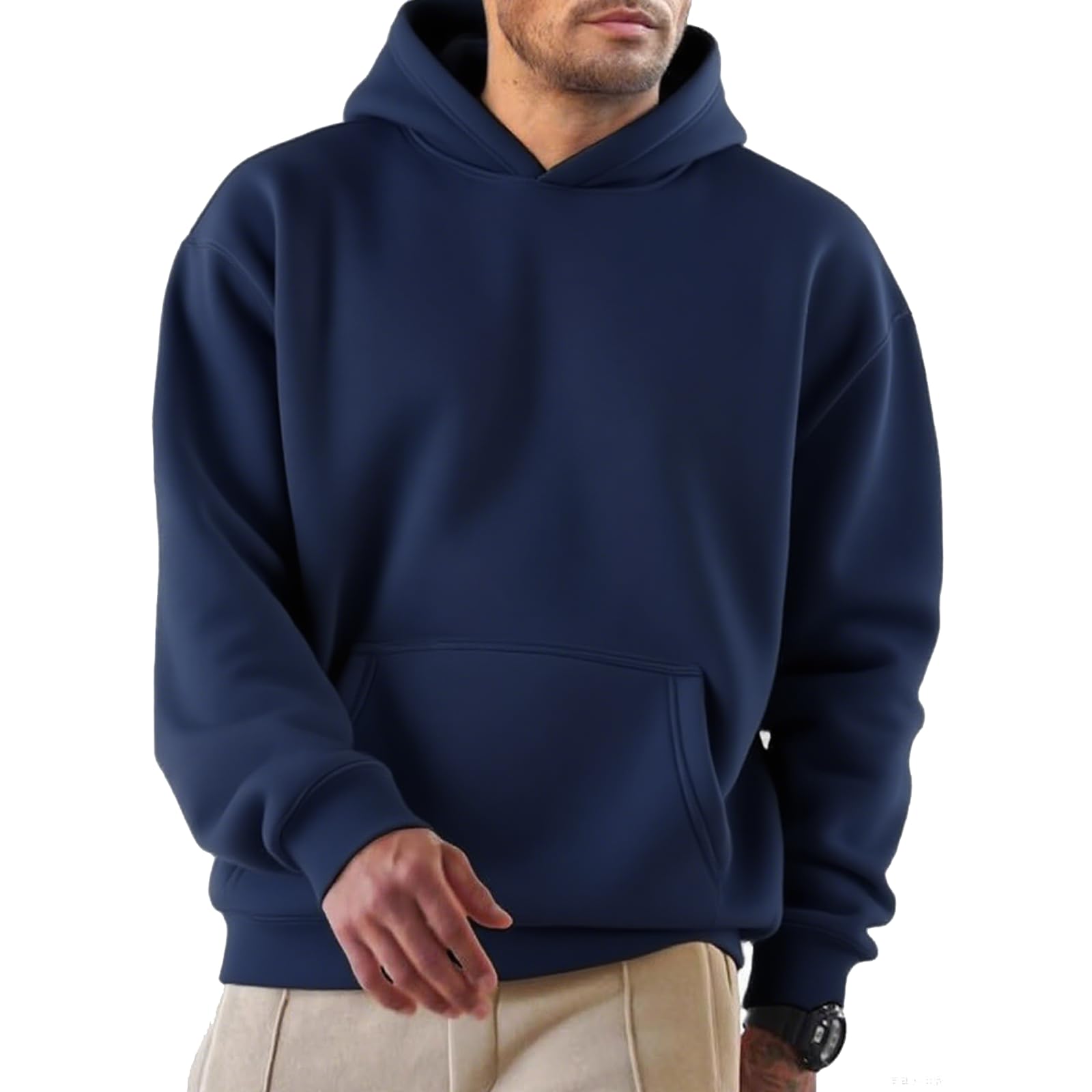 PINSPARK Hoodie Herren Langarm Leicht Kapuzenpullover Mode Freizeit Pullover Fitness Jogging Sweatshirt Tennis Skateboard Hoodies für Männer mit Tasche