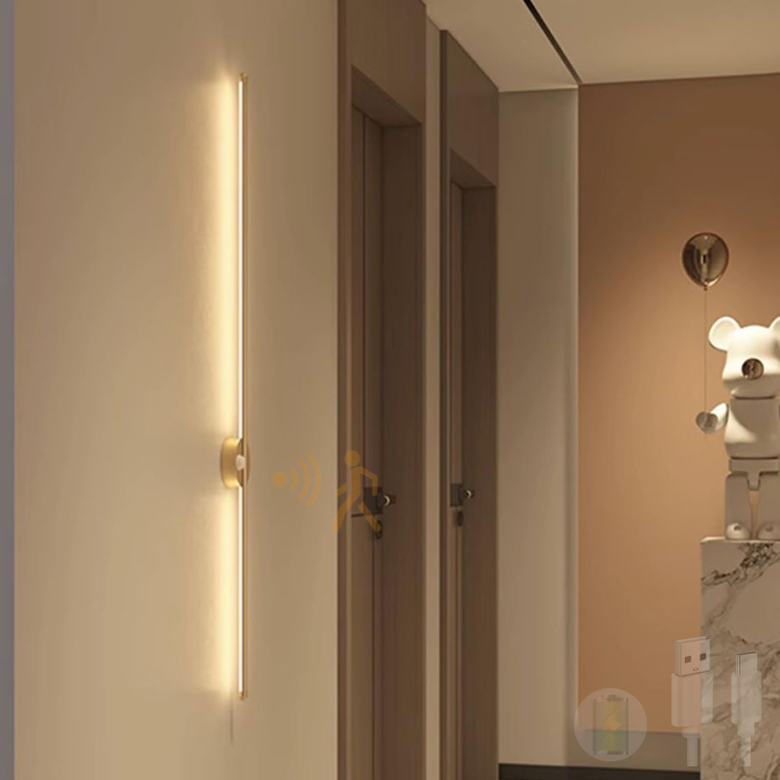 Aplique de Pared LED para Pasillo y Salón Luz Decorativa Recargable de Interior 8