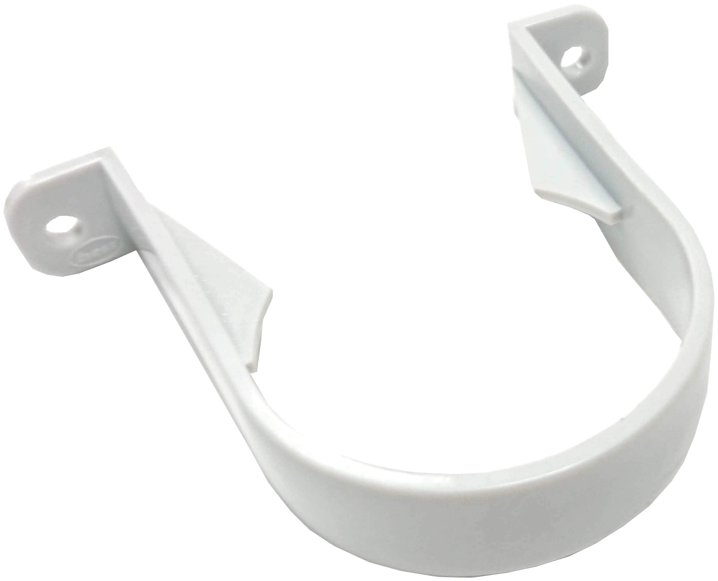 Merriway BH06826 (2 Pcs) Gutter Downpipe Clips/Brackets for 68mm Pipe White - Pack of 2 Pieces
