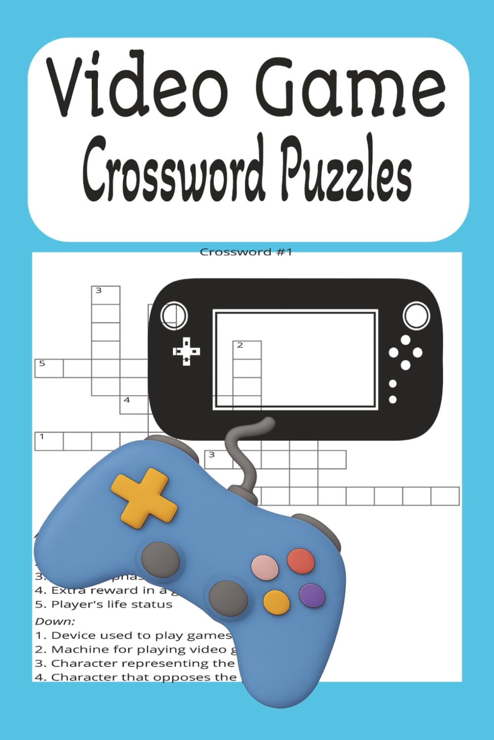 Video Game Puzzle Book: crosswords with easy to read print about video games, computer games, online games. Trivia challenges for gamers, gifts for ..