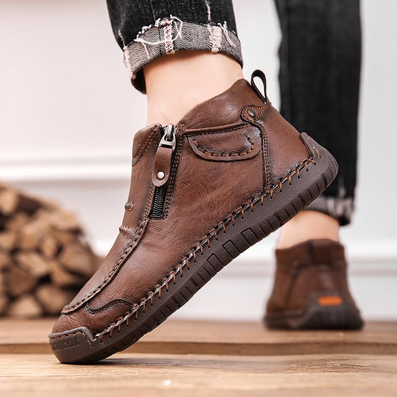Mens Boots For Men High Top Loafers Shoes Chelsea Leather Casual Dress Men's White Khaki Brown Black Blue Size Boot Man Shoe Formal Oxford - Image 3
