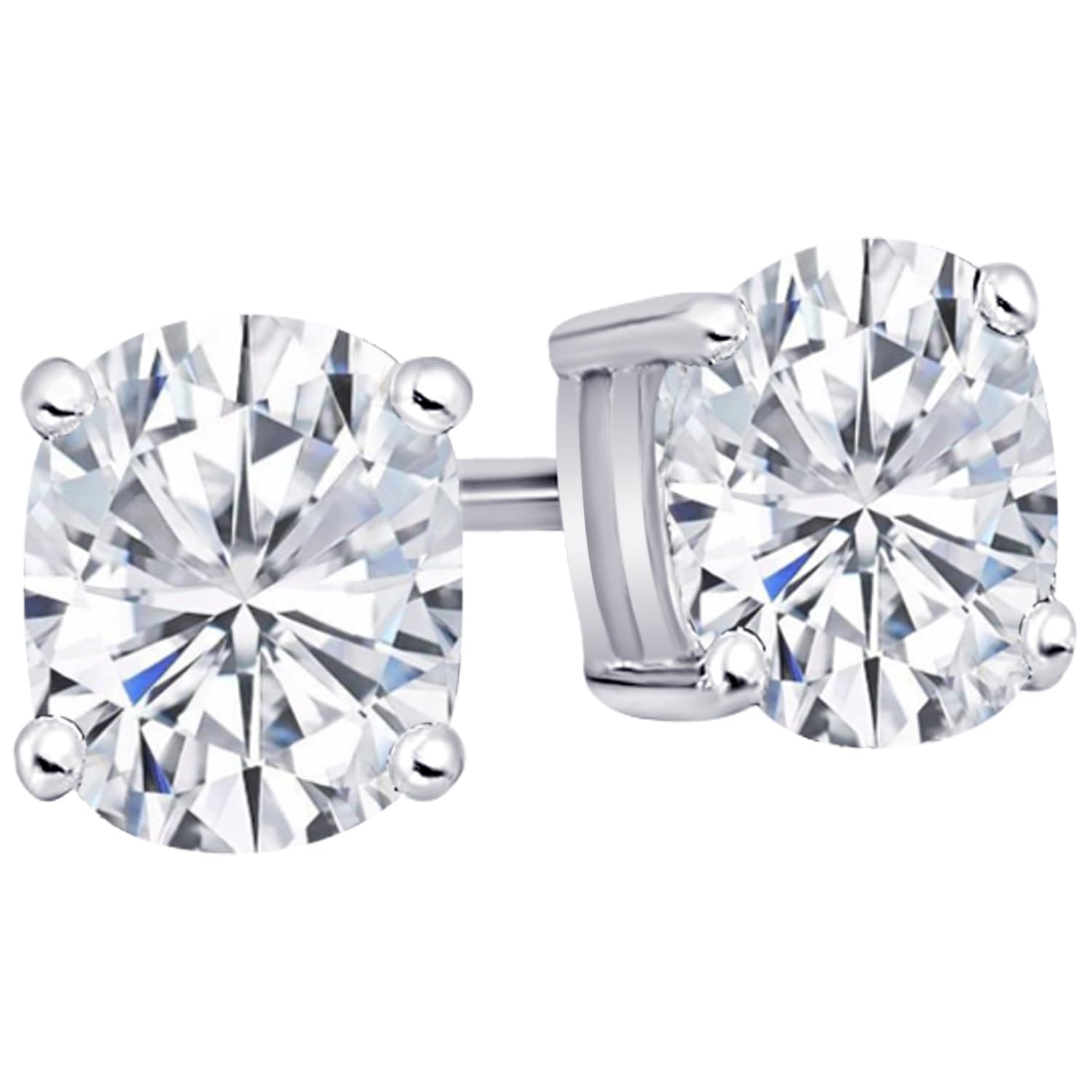 Houston Diamond District 1 to 10 Carat IGI Certified LAB GROWN Diamond Stud Earrings for women 4 Prong Push Back (E/F Color VS2/SI1 CLARITY)