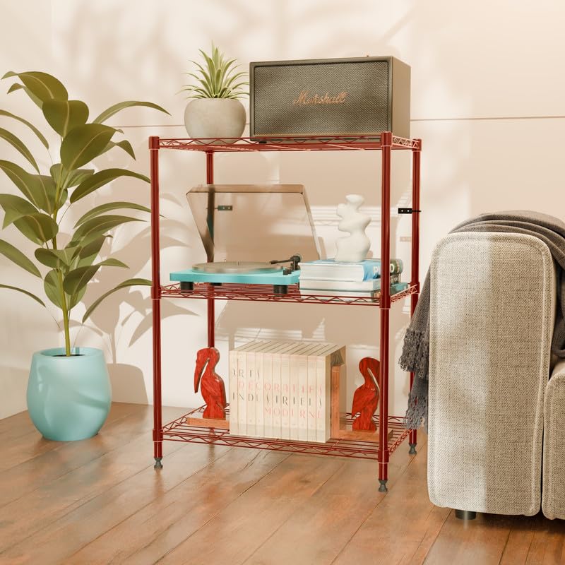 Image of 3-Shelves Heavy Duty Steel Storage Rack | Multipurpose Shelving Unit for Kitchen, Home & Utility