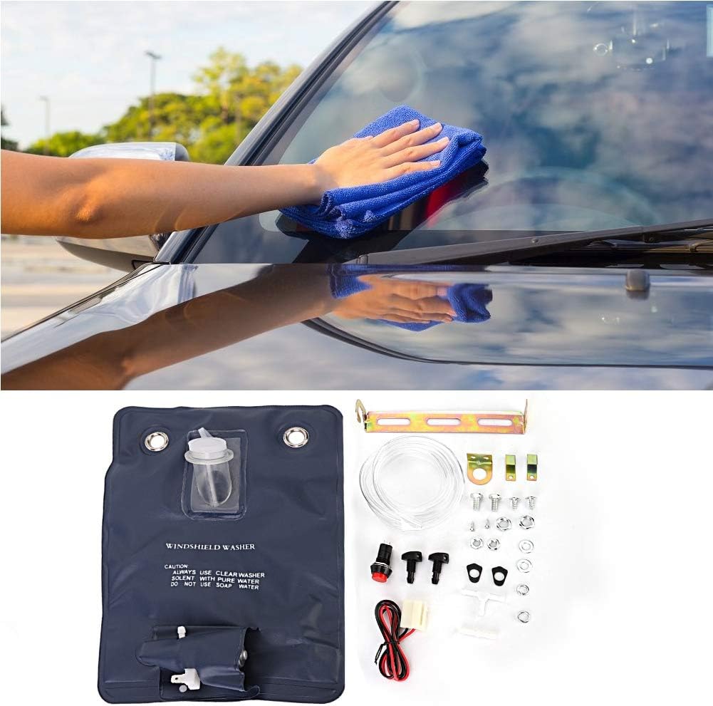 Mounting Clip, Universal Windscreen Washer Pump,12V Windscreen Washer Bottle With Bottle Bag Kit Fit For Classic Car 151286776374