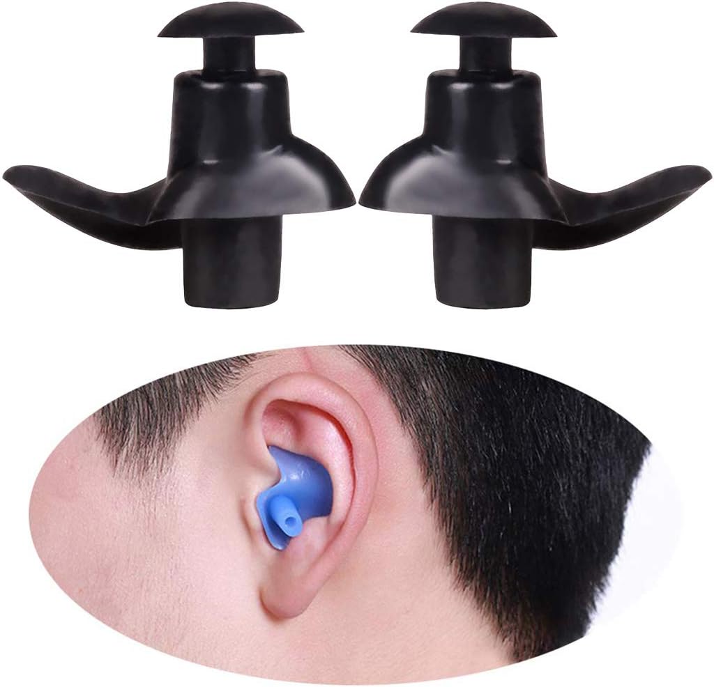 Bticx Upgraded Swimming Earplugs with Storage Box, 1Pair Waterproof Silicone Swimming Earplugs for Adult, Children Diving Soft Anti-Noise Ear Plug for Surfing, Sleeping, Bathing, Work : Sports & Outdoors