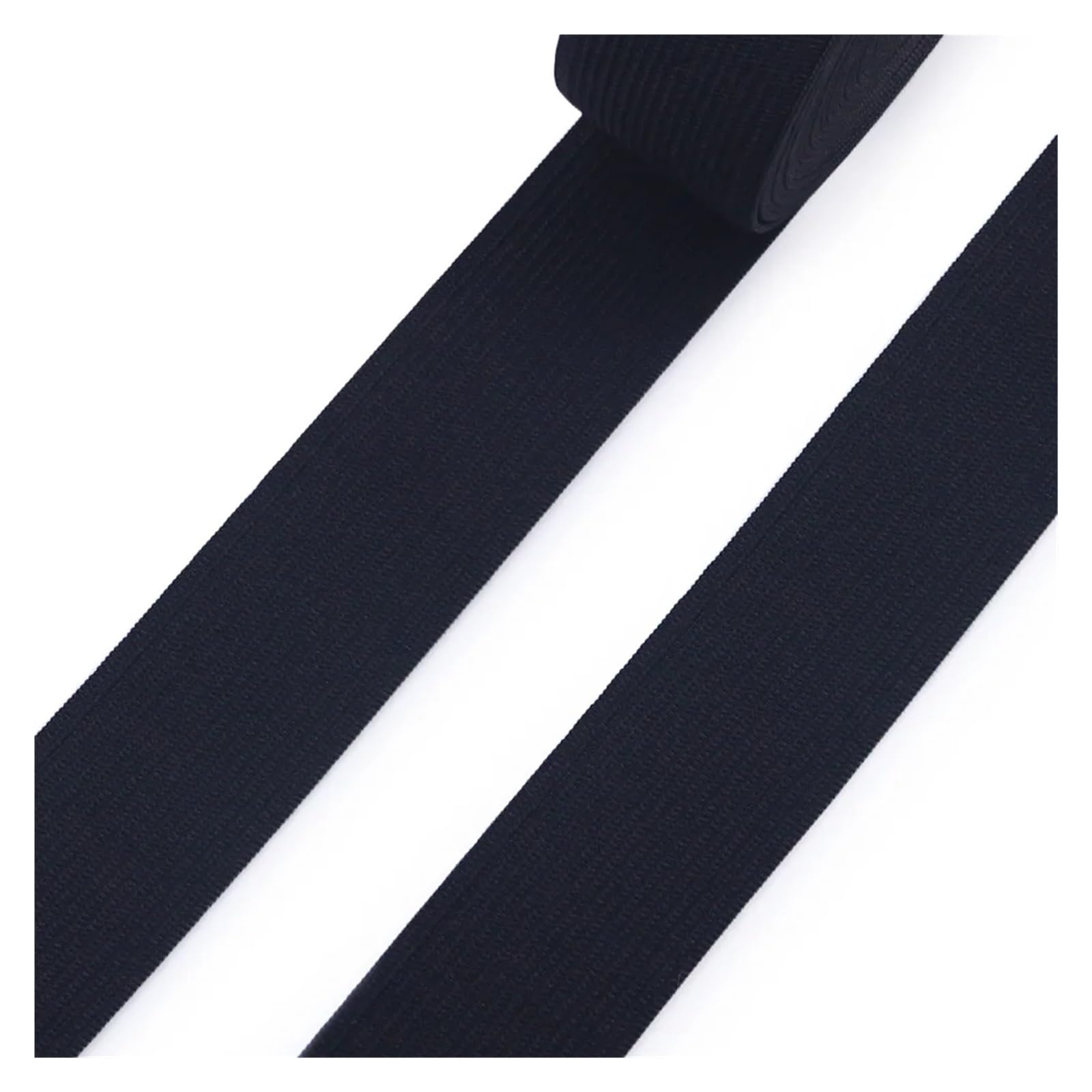 Cinta elástica plana blanca y negra de 8 hilos, cinta de goma for coser ropa, pantalones, accesorios, cinturón elástico, cinta for ropa DIY(Black001,5 Yards,60mm)