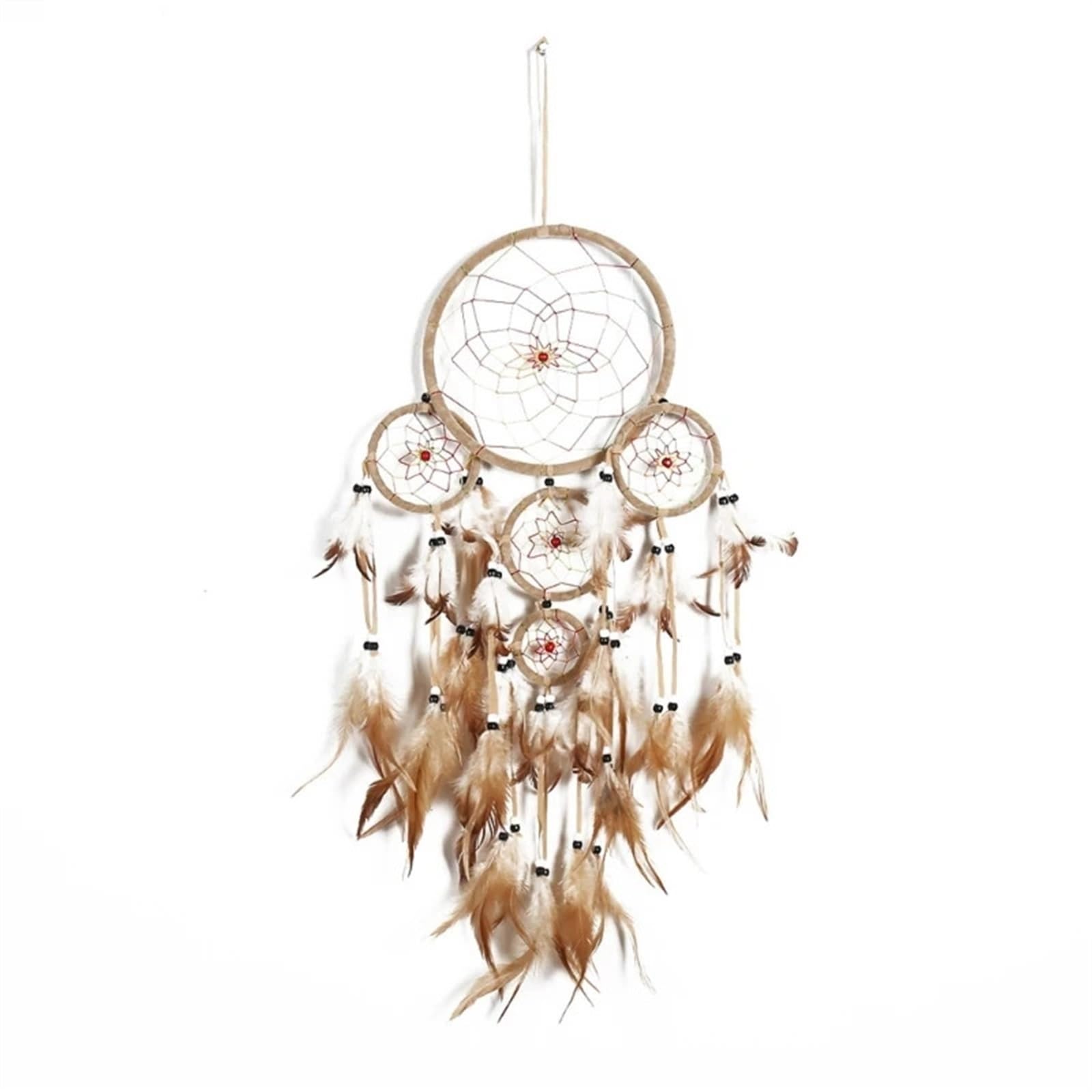 Dream Catchers Brown Feather Handwovens Dreamcatchers Hangings Decors For Wall Decorations Large Windchimes Embellishment