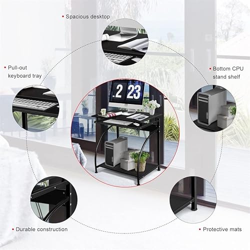 Miniatura 6 de CZDYUF Computer Desks PC Laptop Desks Learning Workstations Home Office Furniture Black