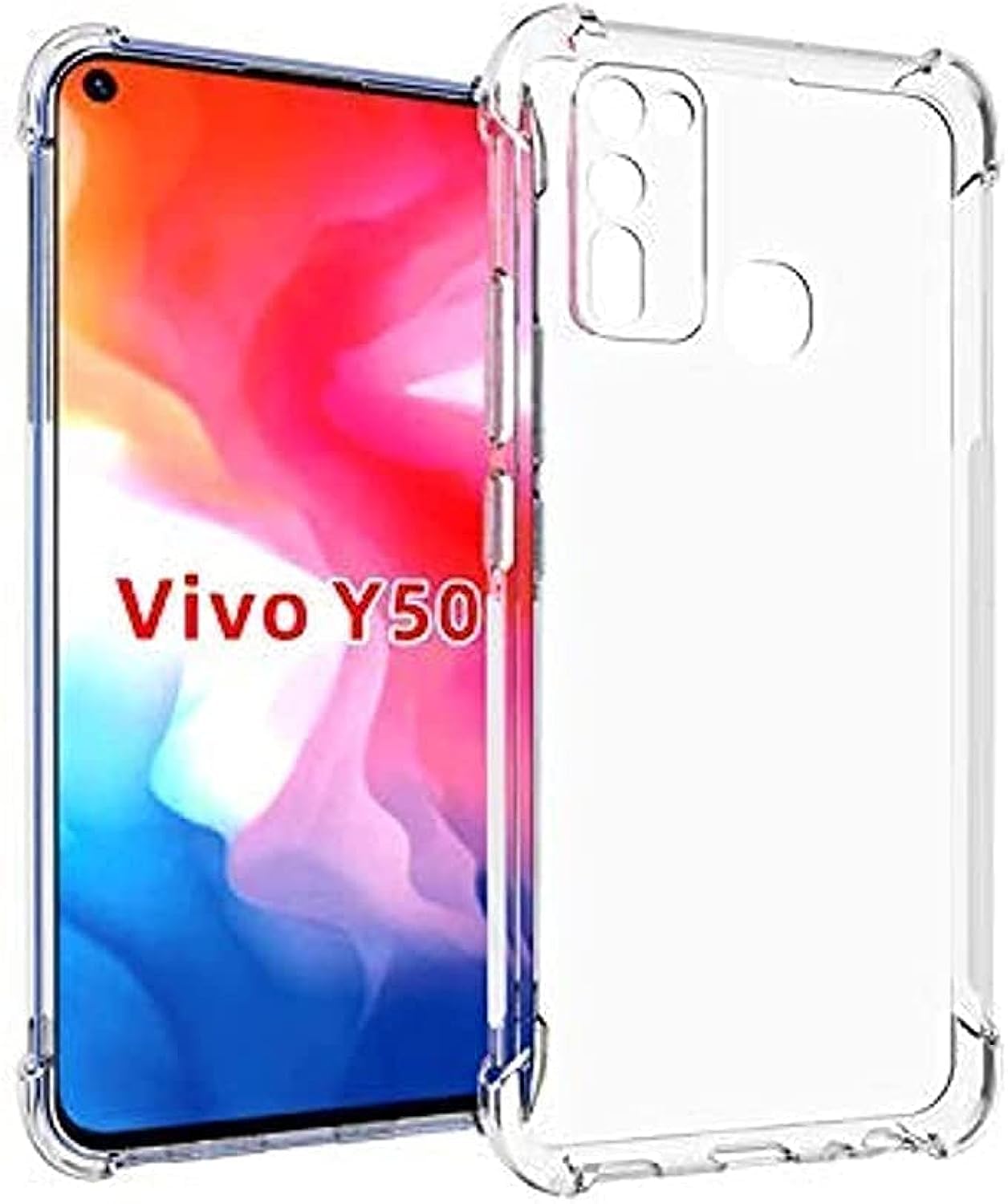 UNBLACK Compatible With Vivo Y50 Clear Back Cover Case Ultra Clear Best Camera Protection- Clear