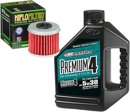 Kit de cambio de aceite y filtro compatible con Honda TRX450R RAD Powersports Premium 4 5W-30 2005