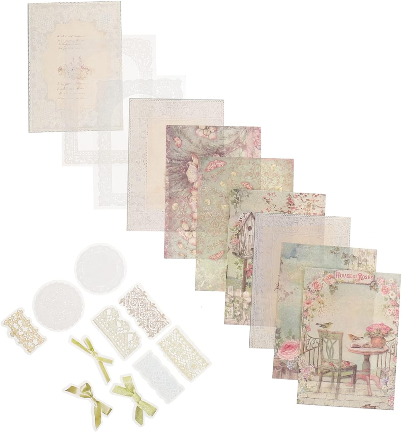 COHEALI 1 Set Multi-Material Pack Handbook Sticker Scrapbook Paper Vintage Decorative Sticker Flower Journaling Paper Printing Background Paper Retro Computer Paper Stickers Pet Child