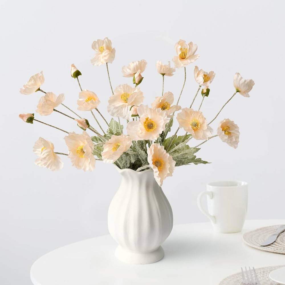 Amazon.com: JINWOE Boho Flowers Light Peach Poppy Artificial