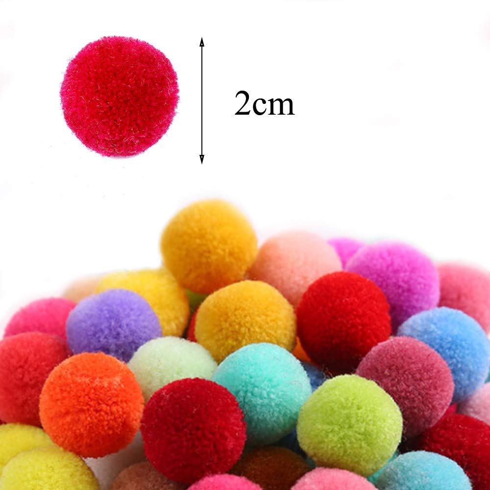 Pompon Colorati EHIOG - 200 Pezzi Da 2.5cm, Feltro Morbido Per Lavoretti Creativi
