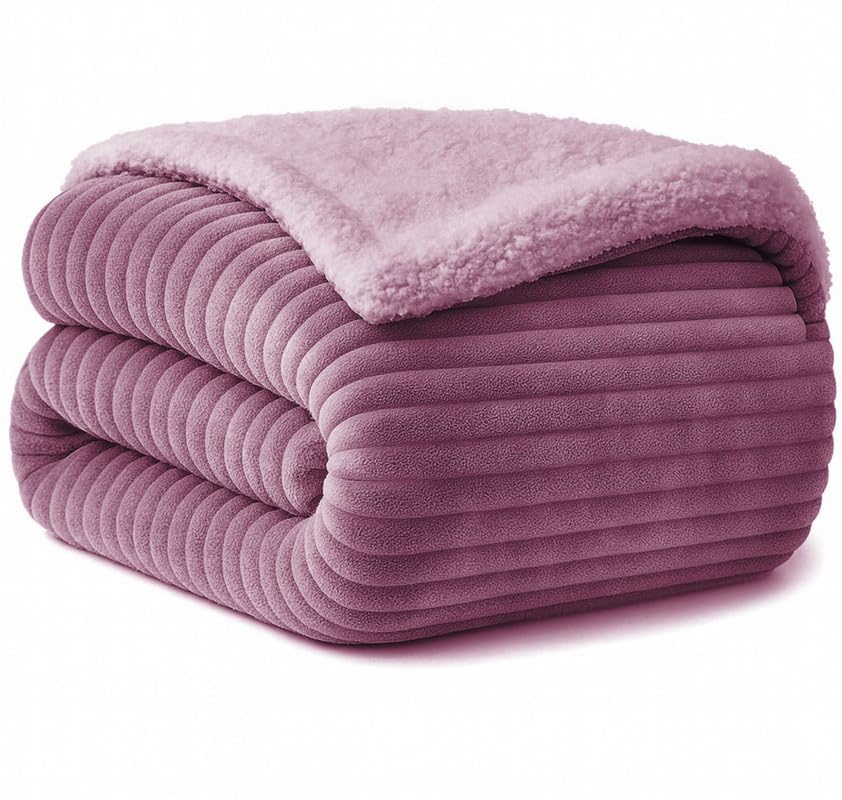 BSB HOME New Born Baby Blanket – All Season 2 Layer Fluffy AC Wrapping Sheet, Ultra Soft Flannel & Sherpa Blanket for Baby Boys & Girls (0–24 Months, 130 x 105 cm, Lightweight Color - Lavender-image-39