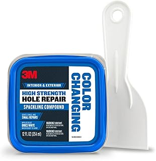 3M CC-SIOC, Color Changing Spackling Compound, 12 fl oz High Strength Hole Repair Kit, 2 Piece Set, Blue, Fluid Ounces